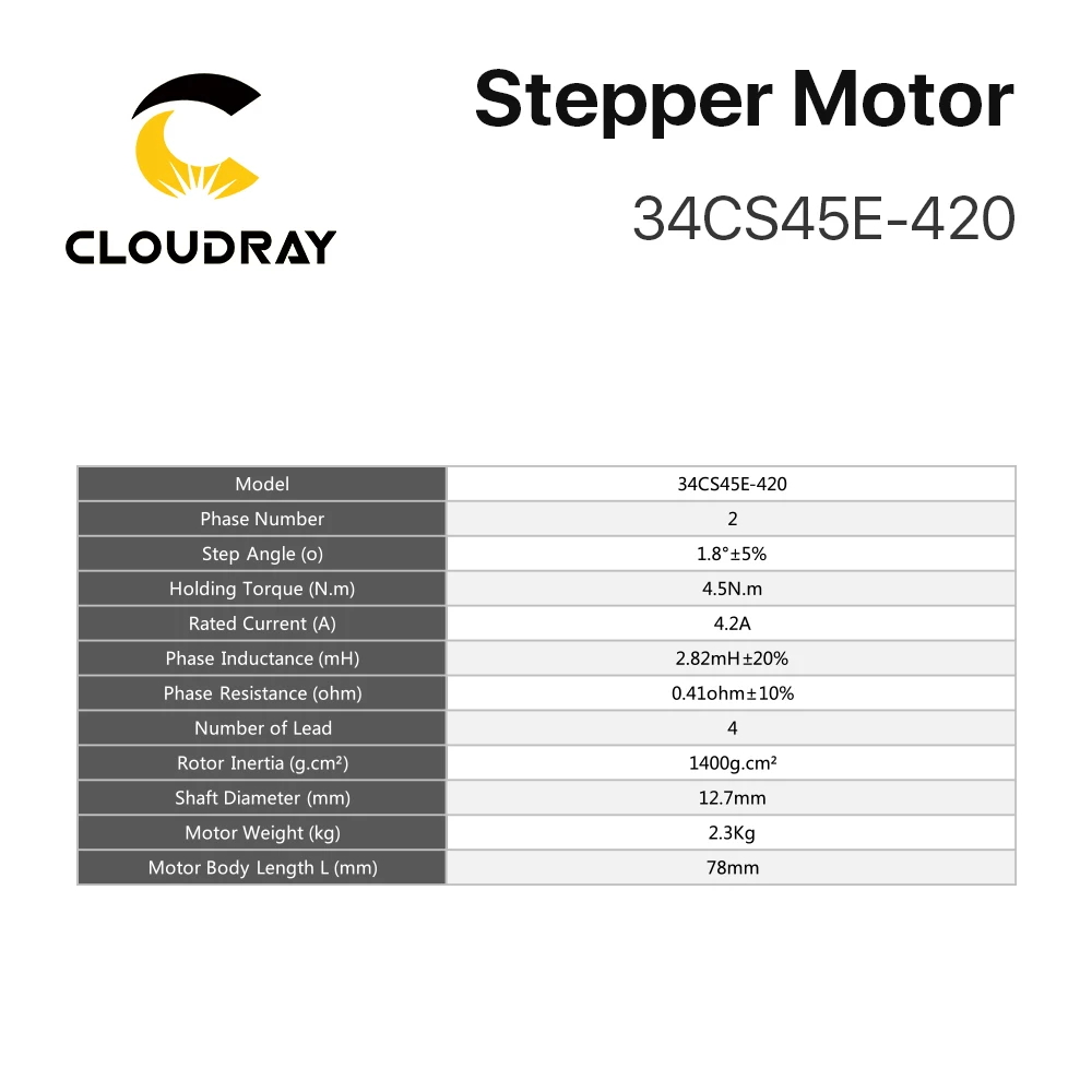Cloudray Nema 34 Open Loop Stepper Motor Driver Kit 4.5N.m 4.2A DM860S 2.4A-7.2A for 3D printer CNC Engraving Milling Machine |