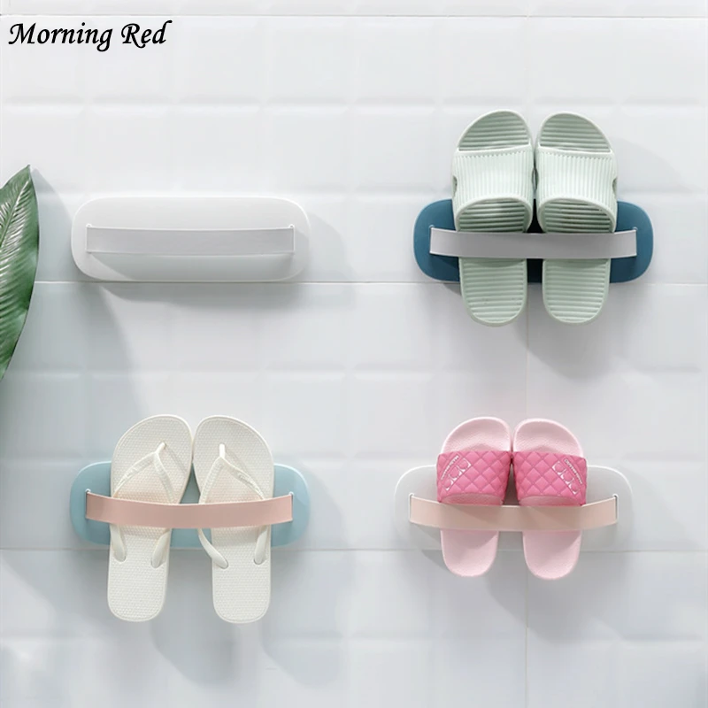 Настенный тапочка рамка липкое подвешивание обуви стойка для ванной комнаты