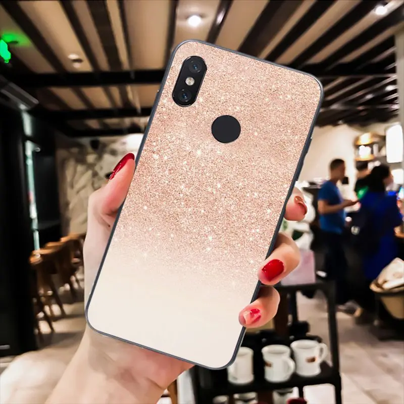 Babaite Gold Pink rose Glitter Phone Case for Xiaomi mi5 6 A1 A2 Lite Mi9 9SE mi8lite F1 Mix2 2S Max2 3 | Мобильные телефоны и