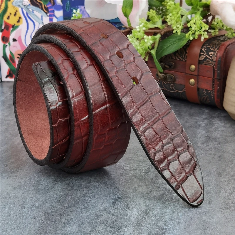 Luxury Desiger Belt Carving Leather Men's Belt Without Buckle Ceinture Leather Belt Men Without Buckles Waist Belt SP14