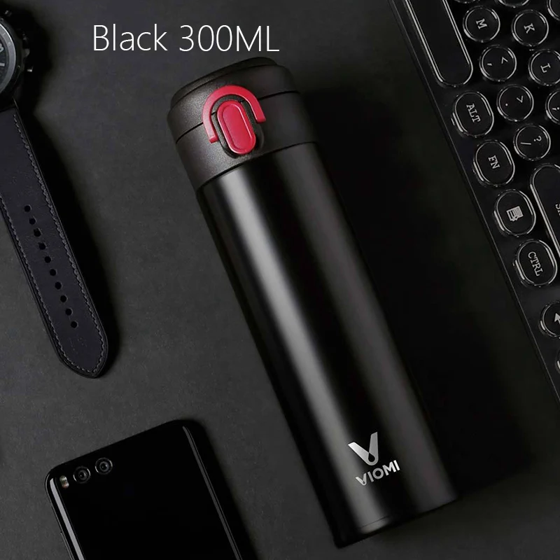 300ml Biack Xiaomi VIOMI 300/460 мл Термос из нержавеющей стали чашка для путешествий Термокружка 12 ч Вакуумная бутылка кружка для нагрева воды портативная Спортивная холодная чашка - Цвет: 300ml Biack