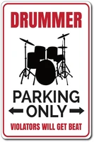drummer parking tin sign drummer parking sign drummer gift gifts for drummers drum player drum wall decor