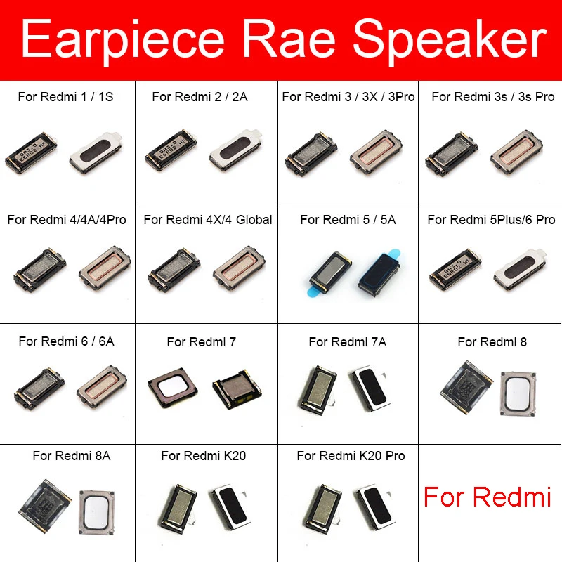 Динамик динамик для Xiaomi Redmi 1 1S 2 2A 3 3X 3S 4 4A 4X 5 5A 6 6A 7 8 8A K20 Plus Pro Ear Speaker Receiver|Шлейфы