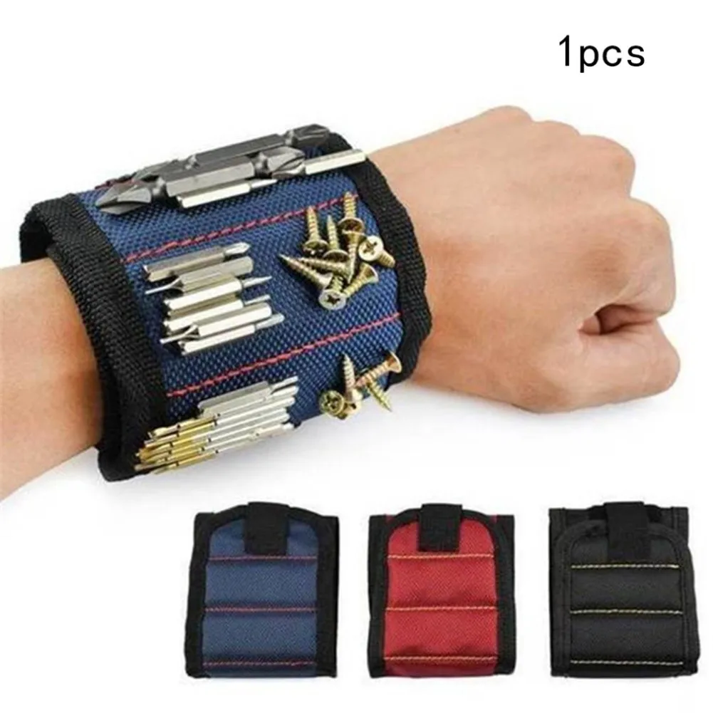 

Magnetic Wristband Bag Portable Tool Bag Magnet Electrician Wrist Tool Belt Screws Nails Drill Bits Bracelet For Repair Tool