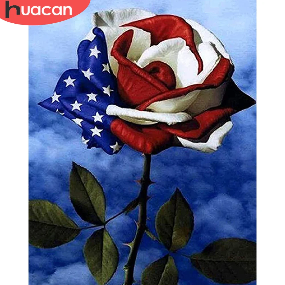 

HUACAN Painting By Numbers Rose Unique Gift Wall Art HandPainted Paint By Number Flower Acrylic For Living Room
