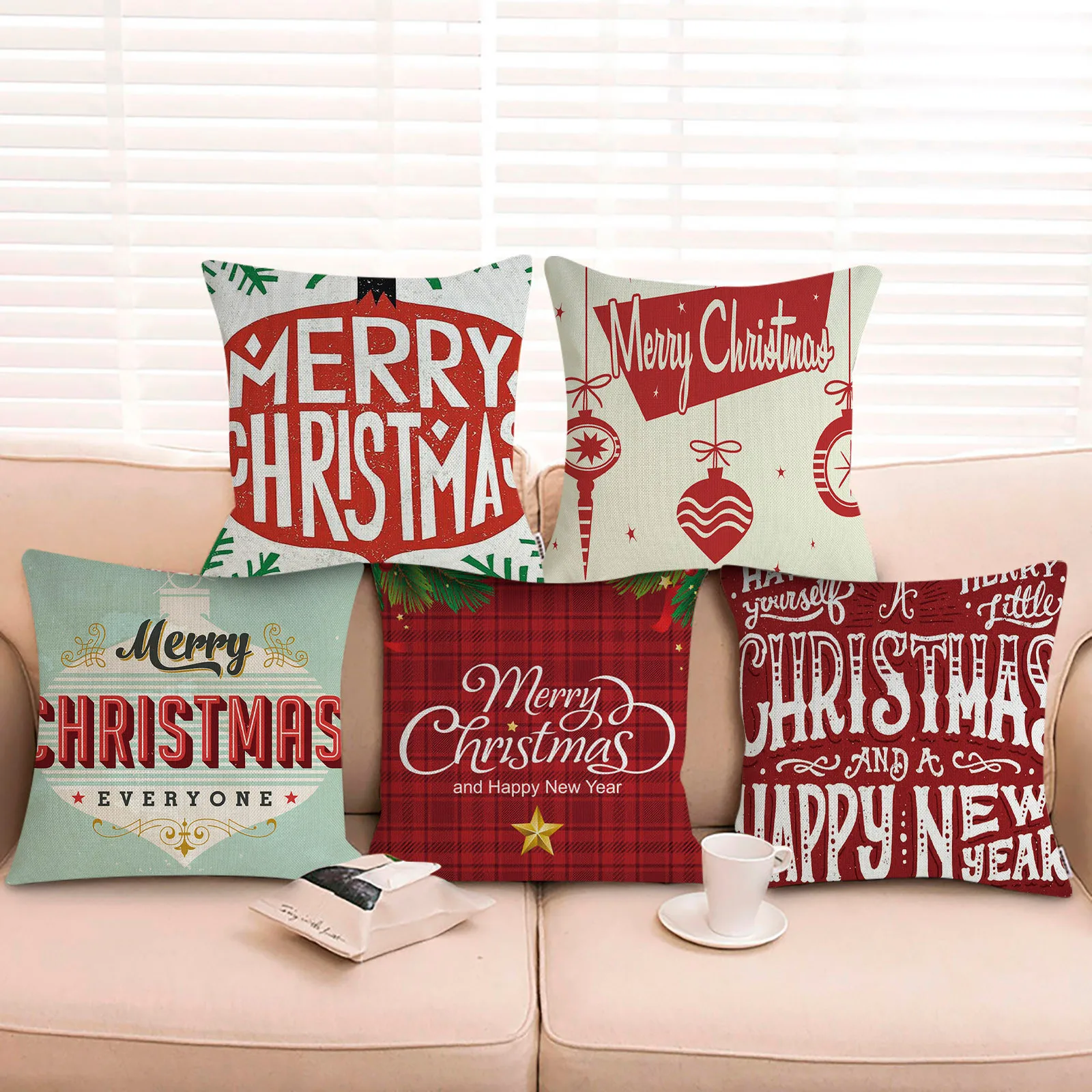 

45*45 Christmas Cushion Cover Christmas Decorations for Home Throw Pillows Sofa Home Decor Christmas Pillowcase Pillow Cover