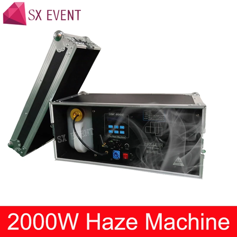 Высокая производительность 2000 Вт дымка машина тумана DMX512 Hazer машина с Flycase для вечерние сценического эффекта оборудования
