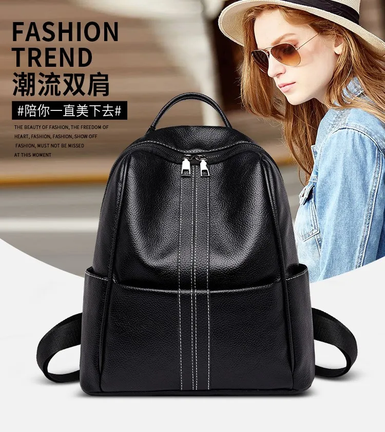 Новый черный рюкзак для девочек из искусственной кожи высокого качества