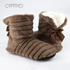 Меховые шлепанцы для женщин, домашняя обувь с бантом-бабочкой и мехом, тапочки для комнаты, теплые мягкие шлепанцы для девочек, 2020