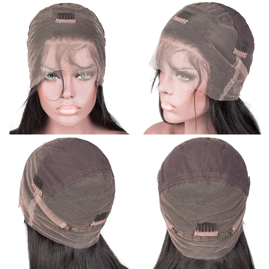 Полный парик из натуральных волос на шнурках предварительно выщипанные волосы