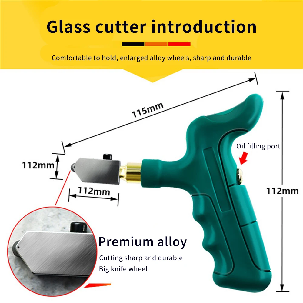 Professional Glass Cutter Set for Glass Tile Cutting Tile Cutter Manual Glass Tile Cut Tool Diamond Glass Cutter Set