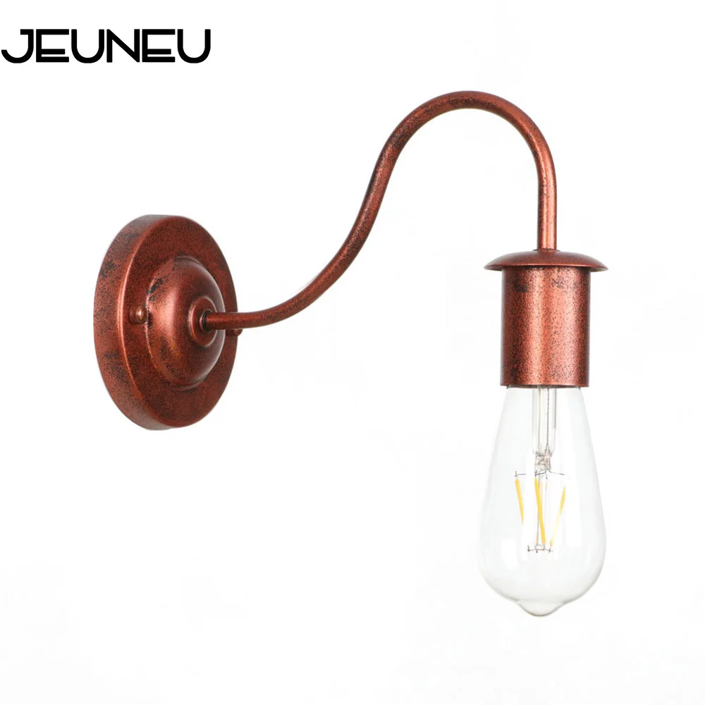 

Железная настенная ретро-лампа E27, светодиодный комнатный светильник, черное освещение с защитой от ржавчины для гостиной, ресторана, кафе, ...