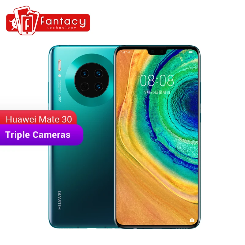 Новинка Huawei Mate 30 6 ГБ 128 Гб Смартфон 40MP Тройная камера 24MP фронтальная 62 ''полный