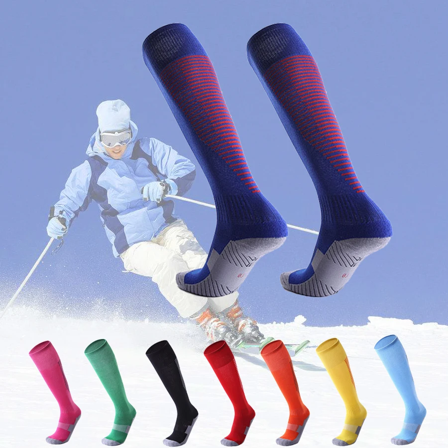 

2PCS Professional Winter Sports Skiing Socks Men Women Thermal Ski Long Sock Outdoor MTB Cycling Running Football Stockings