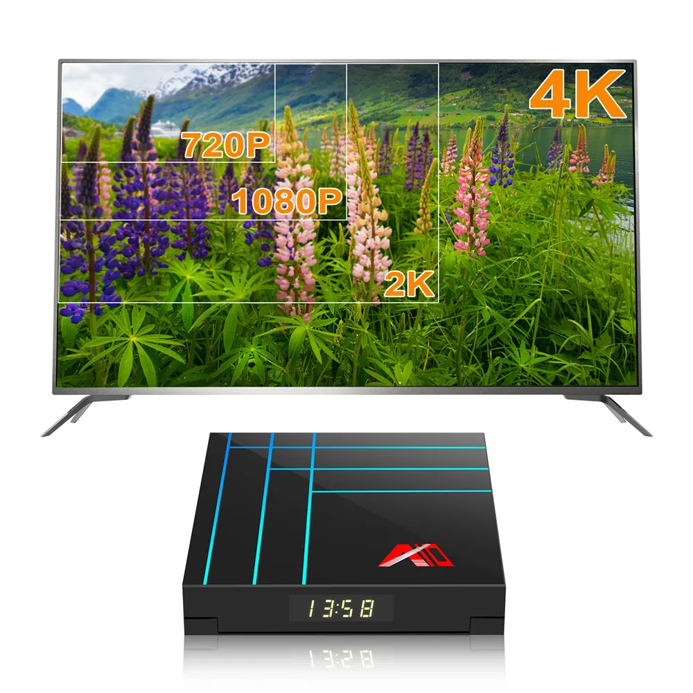 A10 Smart Tv Box Android 9 0 4 Гб 64 RK3318 четырехъядерный Youtube телеприставка 2 4G Wifi H.265 4K HDR