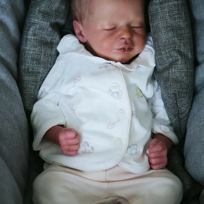 

18-дюймовая НЕОБРАБОТАННАЯ кукла-реборн в комплекте, Спящий ребенок, Lifeike, свежий цвет, мягкие детали для кукол «сделай сам»