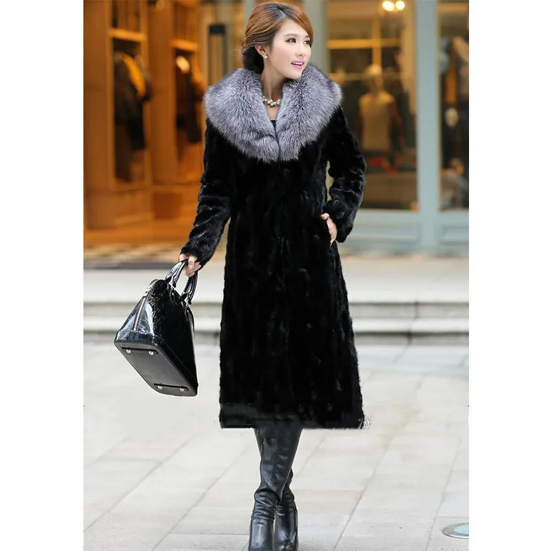 Винтажное пальто из искусственного меха 2019 Женское средней длины пикантная
