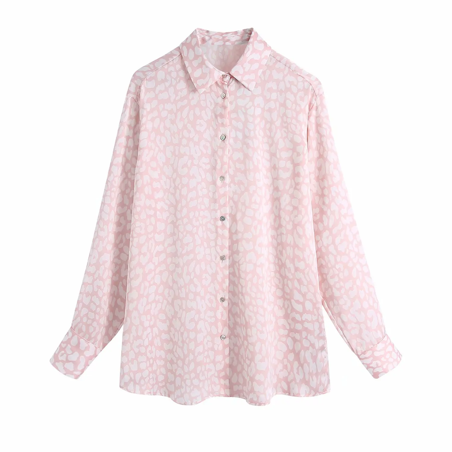 

2021 New Spring Women Print Button Shirt Long Sleeves Turn-Down Collar Shirt Chic Lady Fashion Casual Women Clothes