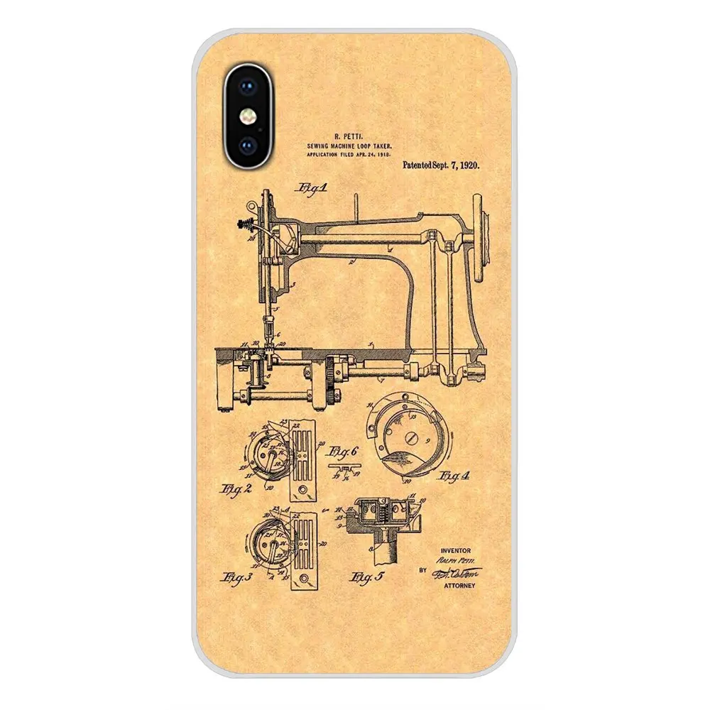 Прозрачный мягкий чехол сумка с рисунком для швейной машинки Huawei G7 G8 P7 P8 P9 P10 P20 P30