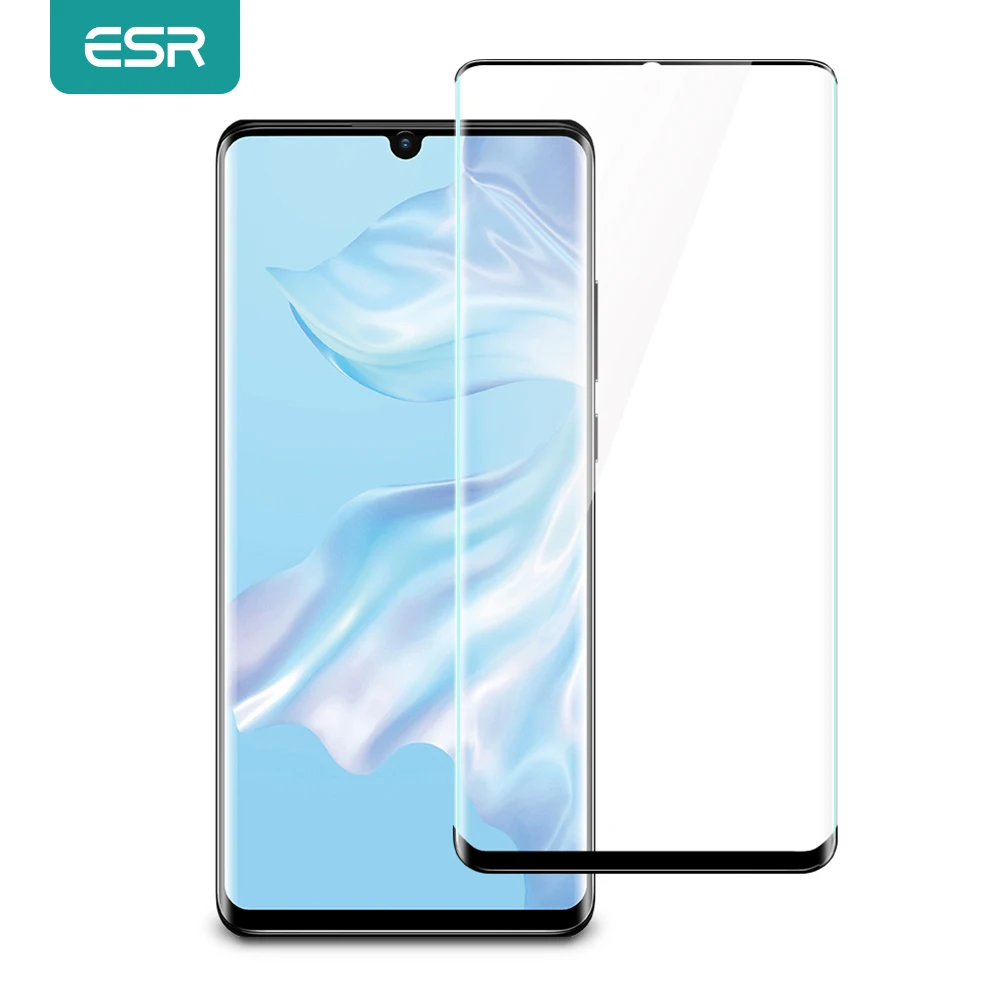 

ESR 2pcs/lot Screen Protector for Huawei P30 P30 Pro Tempered Glass 3X Stronger 9H 3D Curved Full Coverage Protective Film Glass