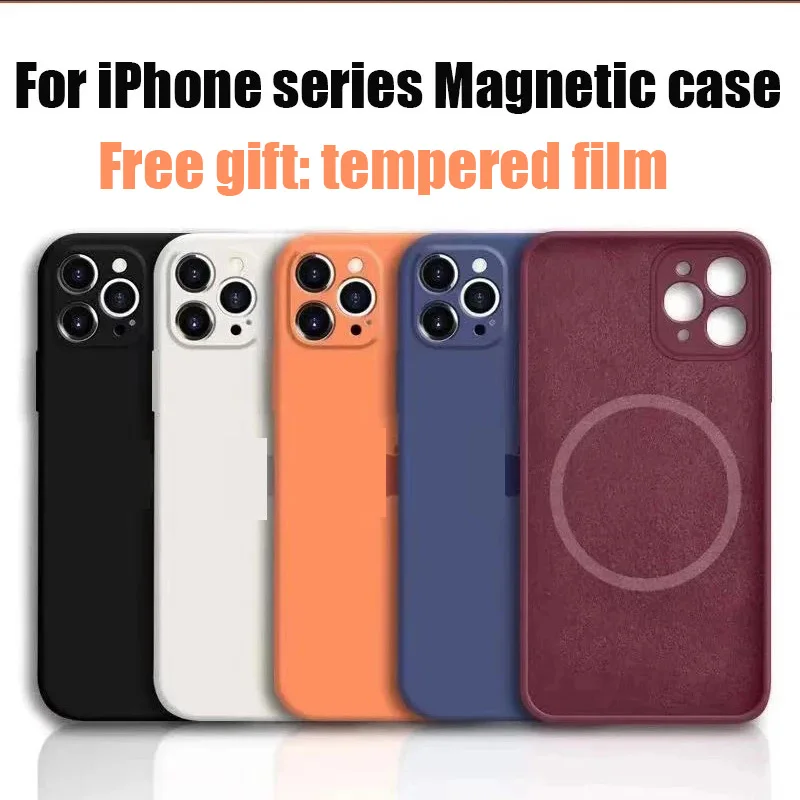 Магнитный чехол для iphone 11/12/13 all seiies жидкий силикон 11promax 12 promax полноразмерная