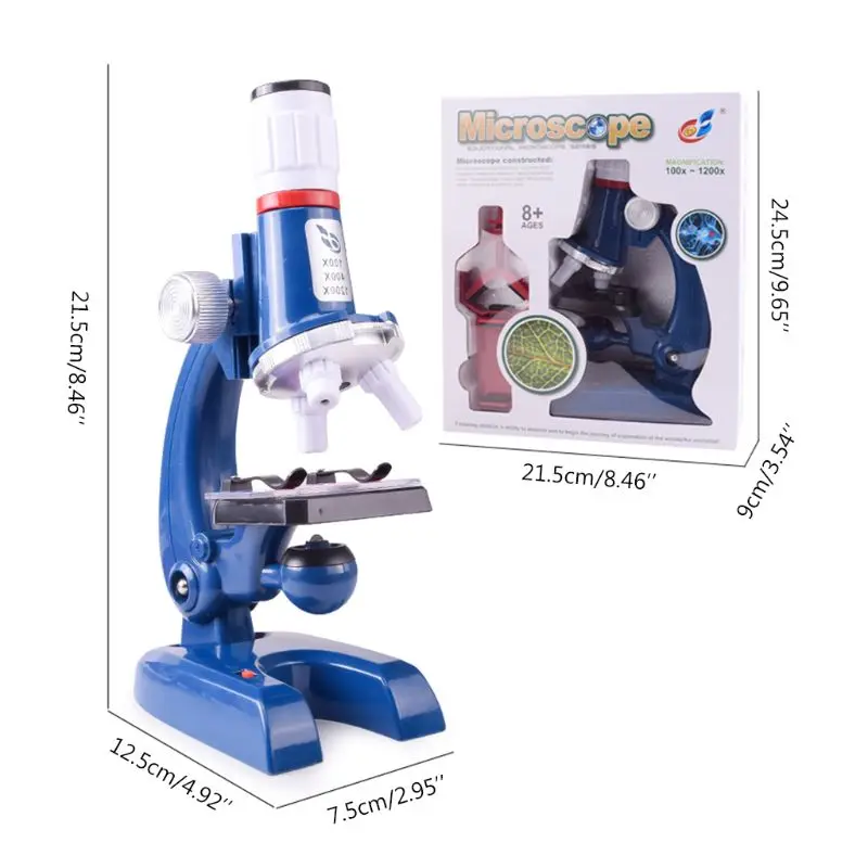 

100X-1200X Biological Microscope Kit w/ Mobile Phone Holder Educational Toy Gift