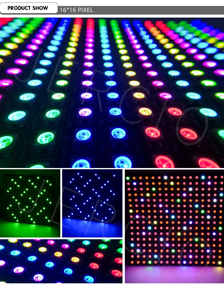 JERCIO 8X8 сменный ЖК-экран панель WS2812B SK6812 RGB DC5v SK6812 микросхема цифровой светодиодный программируемый индивидуально адресуемый