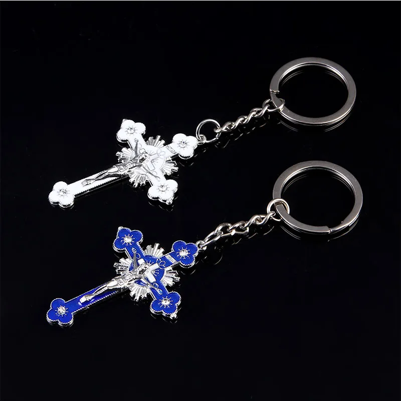 Религиозные синий крест Иисуса большой брелок с крестом ювелирное изделие