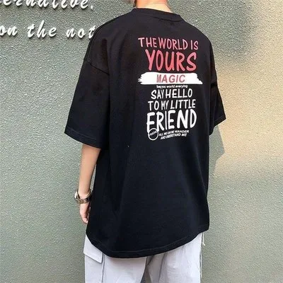

Men's short-sleeved T-shirt 2020 spring new product letter printing Korean version
