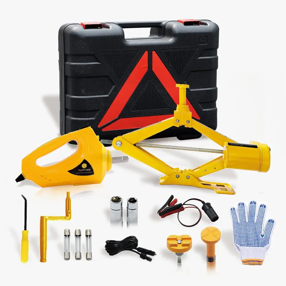 12 В автомобильный электрический ножничный домкрат подъемный набор ударный
