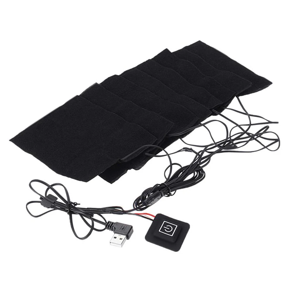 

8-In-1 USB Electric Clothes Heated Pad Carbon Fiber Heating Pad Winter Adjustable Third Gear Mat Heater for Women Men Outdoor Hi