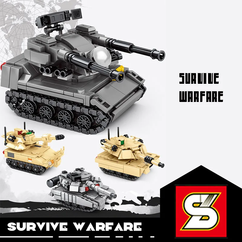 Конструктор SY Block Военный танк модель WW2 солдат РОССИИ СОВЕТСКИЙ SU 76M армия
