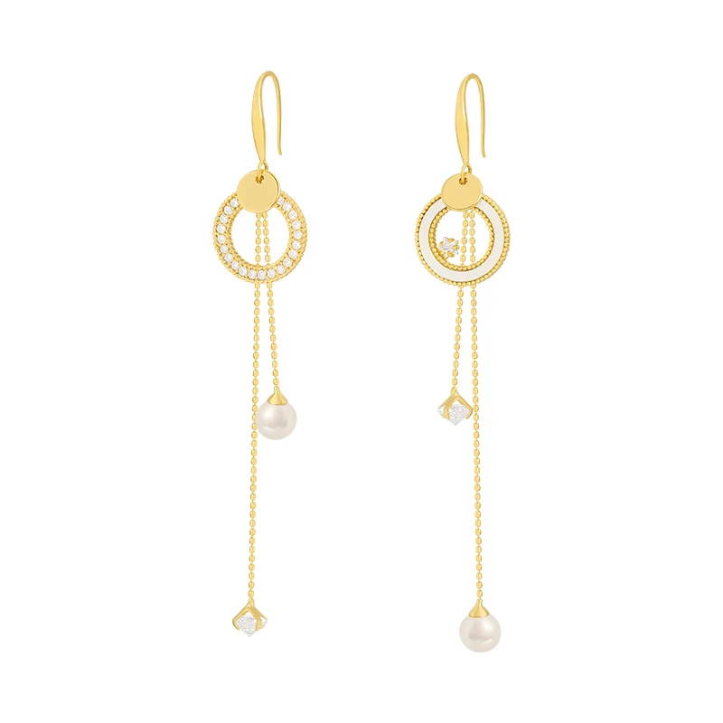 

2021 new classic circle pearl Tassel Earrings Fashion long women's Pendant Earrings Korean sexy jewelry unusual girl's Earrings