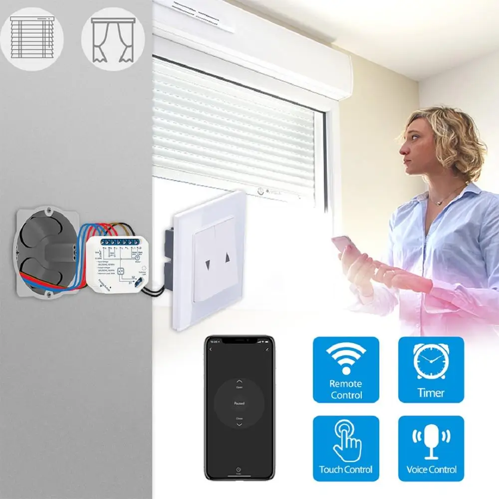 Tuya Smart Life WiFi занавес переключатель модуль для жалюзи рольставни Google Home Alexa
