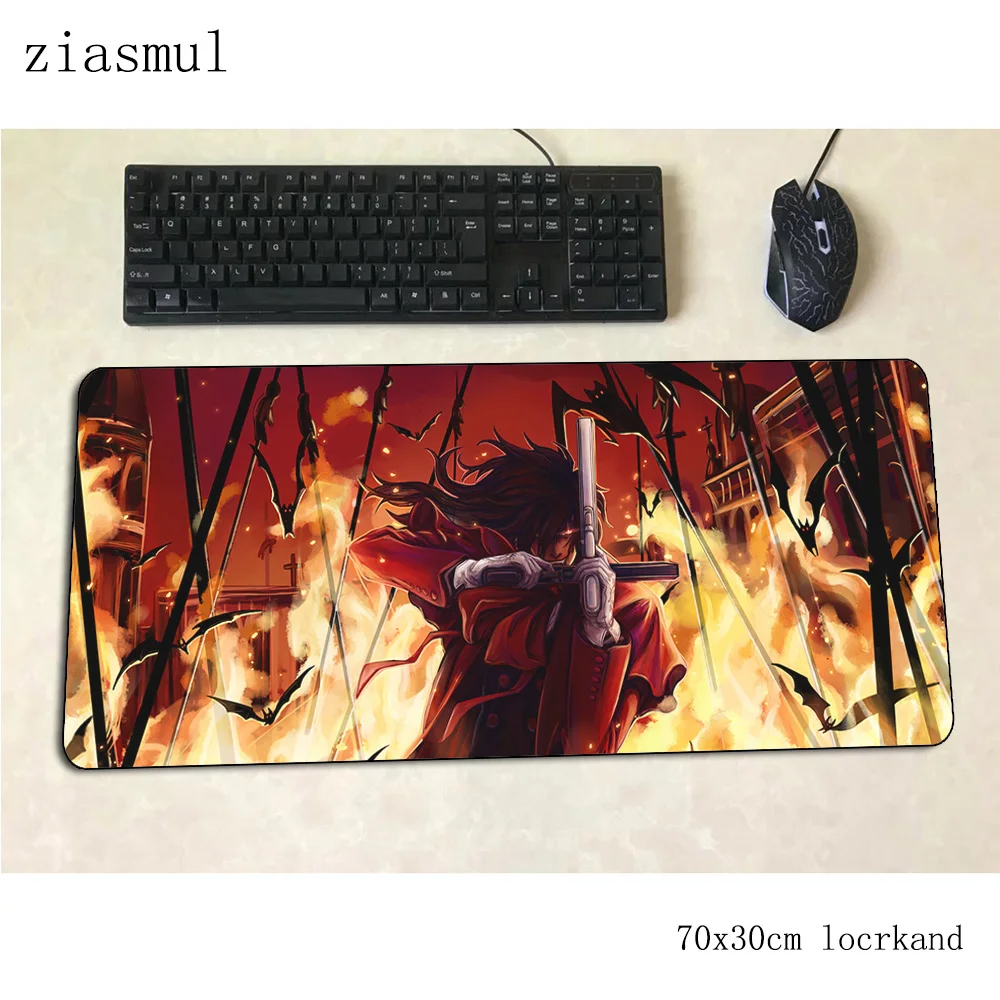 Hellsing коврик для мыши геймер домашние 70x30 см игровой ПК ноутбук с алюминиевым