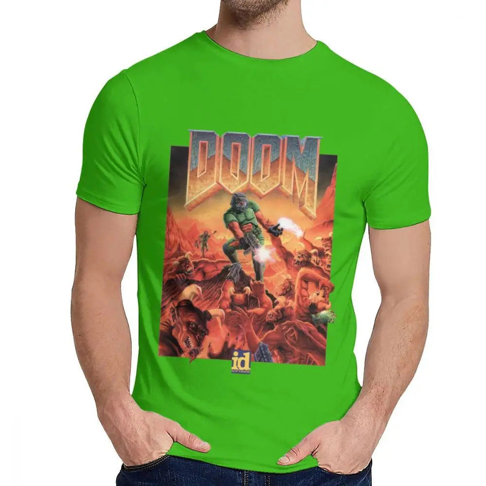 Picture Custom Doom II Hell On Earth 1994 T Shirt For Male Summer Cool Man Cotton T Shirt S-6XL - Цвет: Зеленый
