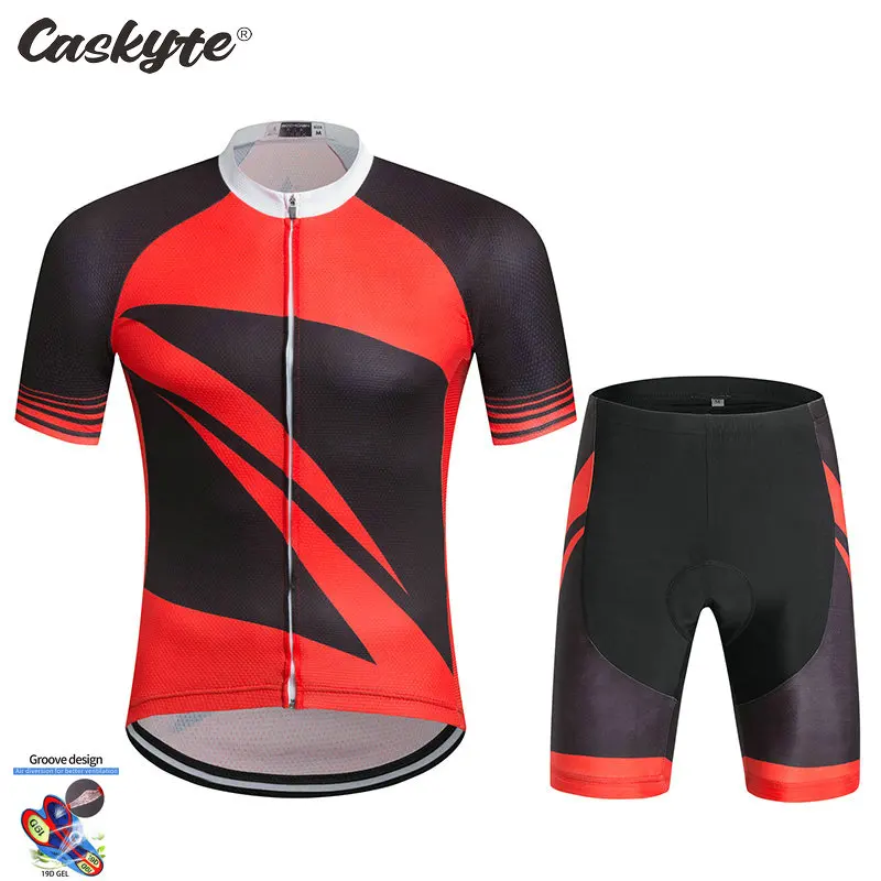 

CASKYTE Women's Cycling Jersey Set 2021 Woman Short Sleeve Bicycle Team MTB Cycling Sweatshirt Suit Breathable Bike Uniform