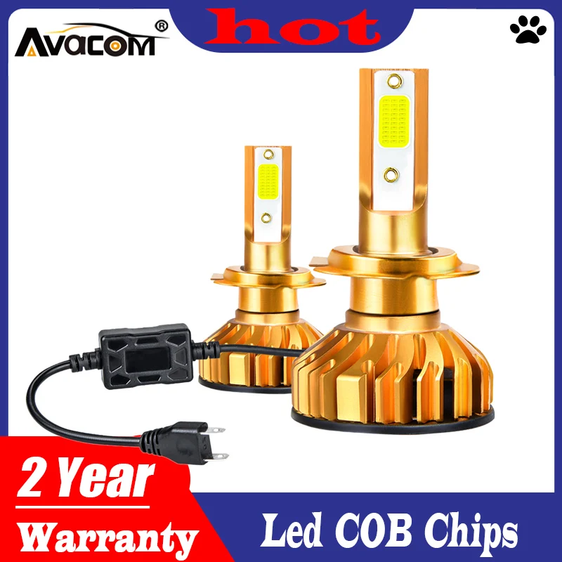 Avacom H4 светодиодный H7 H11 лед лампа фары автомобиля 9005/HB3 9006/HB4 COB 12000Lm 6500K 72W 12V 24V H1 мини