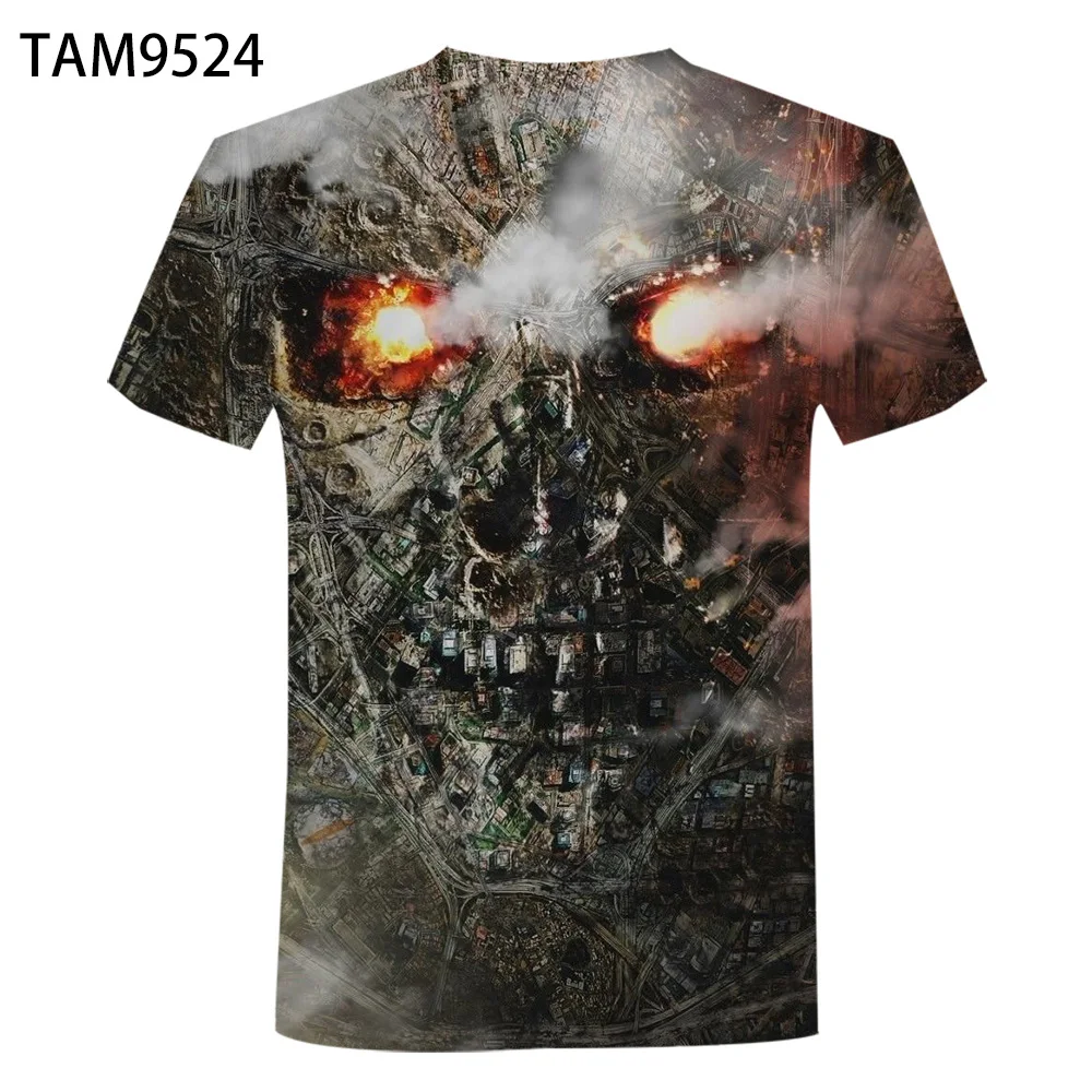 

2021 Summer Men's 3D Printed Terminator T-Shirt Quick-Drying Large Size Children's Top