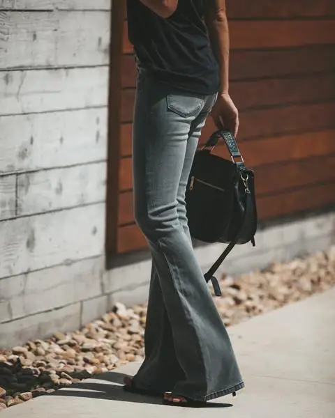 

Elasticity Skinny Jeans Women Slim Black Gray Flare Denim Pants Mujer Europe and America Streetwear High Waist Vintage Pant 2019