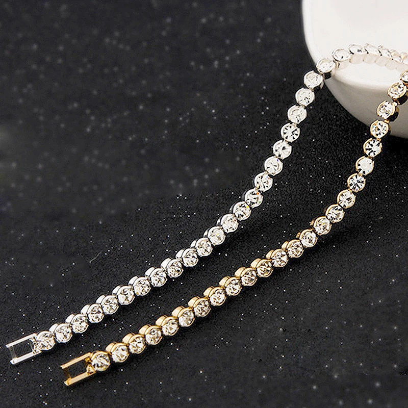 Роскошные теннисные браслеты с фианитом 4 мм свадебный браслет со сверкающей
