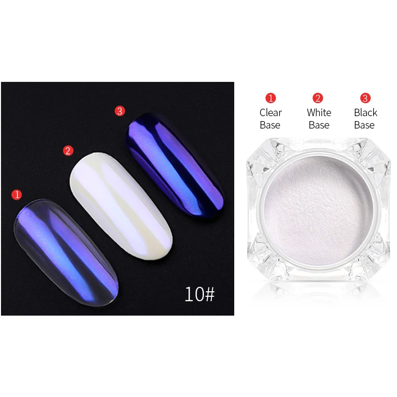 Color 10 PinPai 0,3 г/банка для зеркальных ногтей Единорог Блестящий Порошок для УФ-геля Хамелеон пылезащитный пигмент для ногтей Блестящий Маникюр Инструменты для украшения - Цвет: Color 10