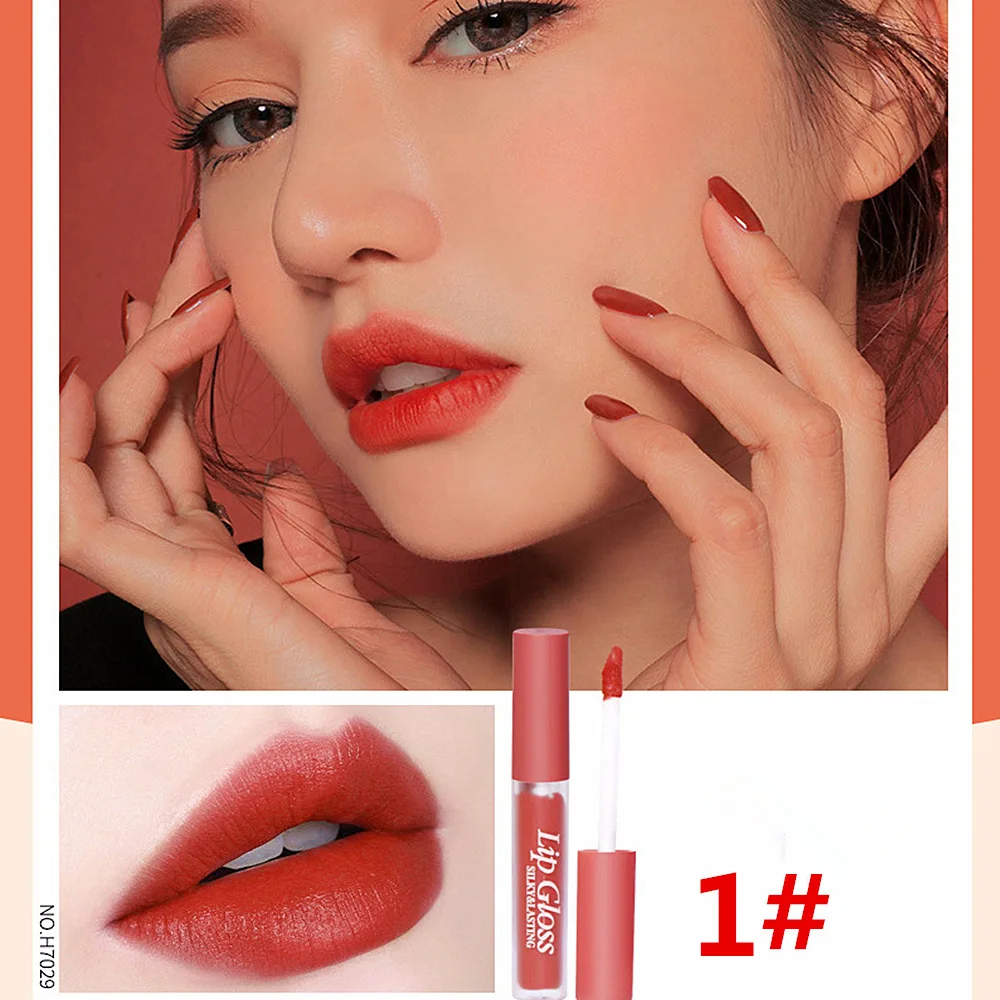 6 шт./компл. матовые бархатные блески для губ шелковистый стойкий блеск жидкая