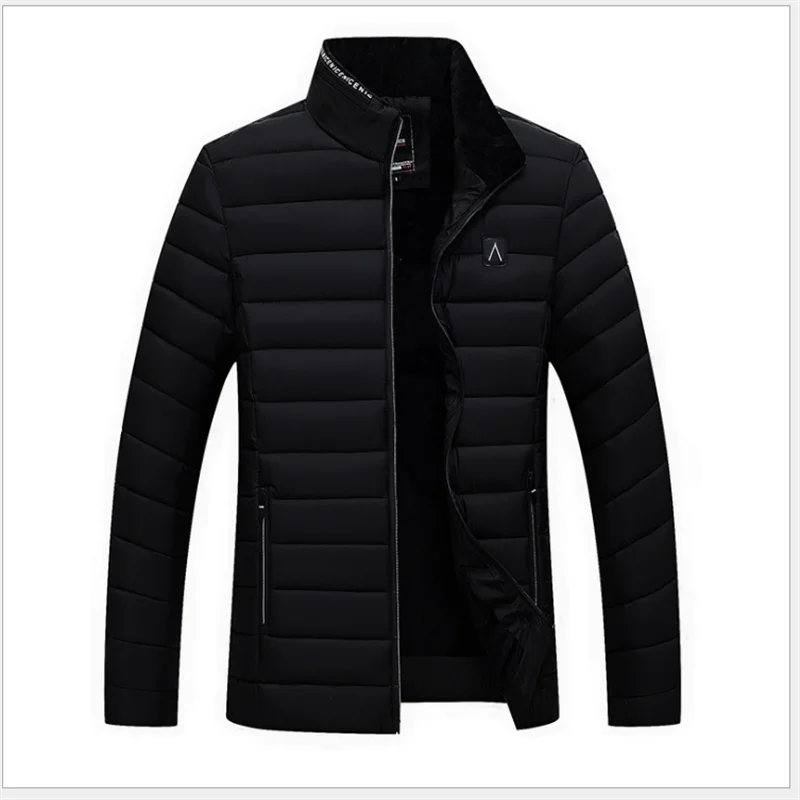 2020 Новое мужское деловое теплое хлопковое пальто с воротником стойкой плюс