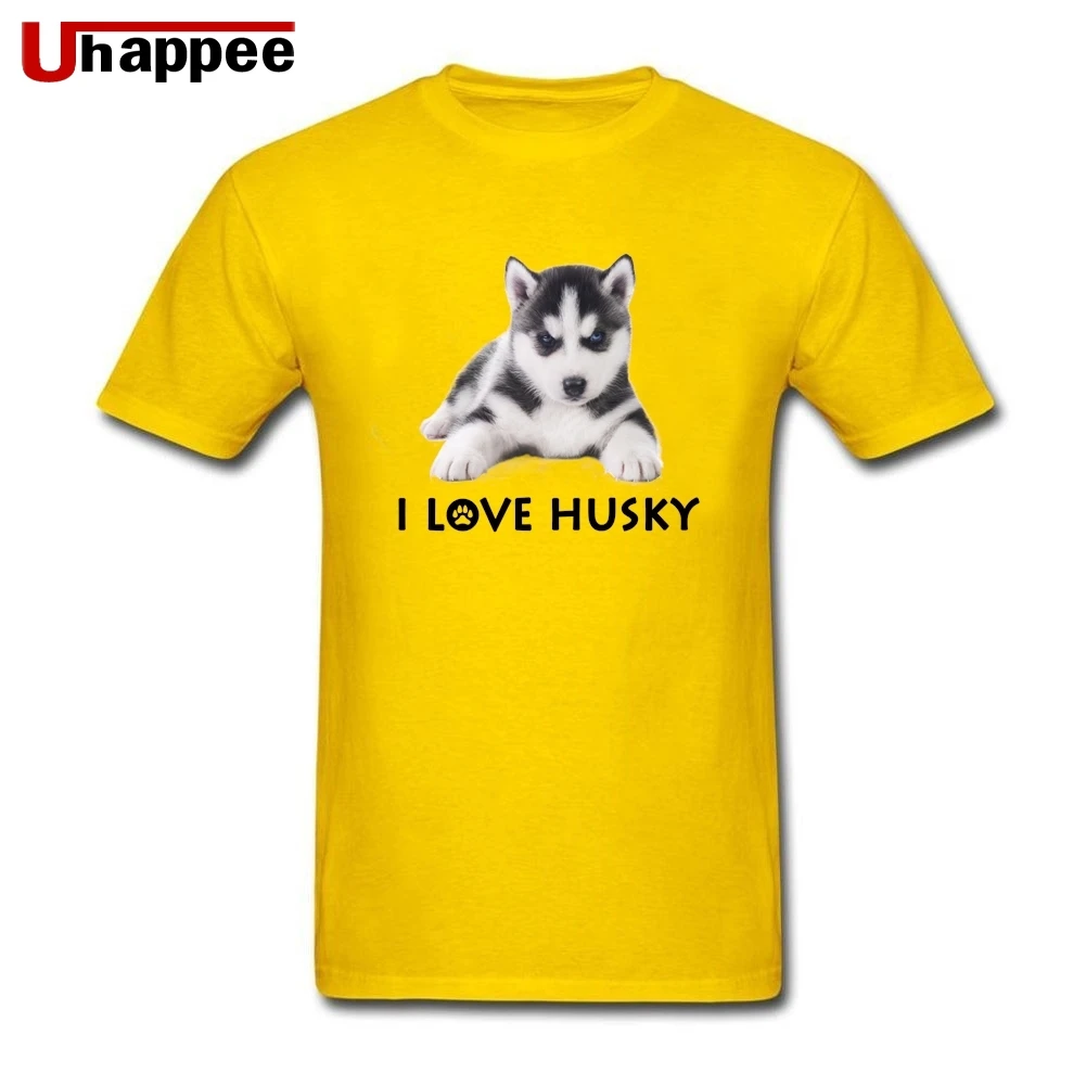 3XL я люблю Хаски рубашки мужской Базовый стиль бренд с коротким рукавом для мужчин футболка лето дешевая одежда - Цвет: Цвет: желтый