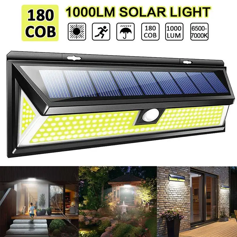 

3Mode Waterproof 180 LED Solar Motion Sensor Lights Outdoor Wall Light Waterproof Emergency Led Light Street Garden Porch Lamp