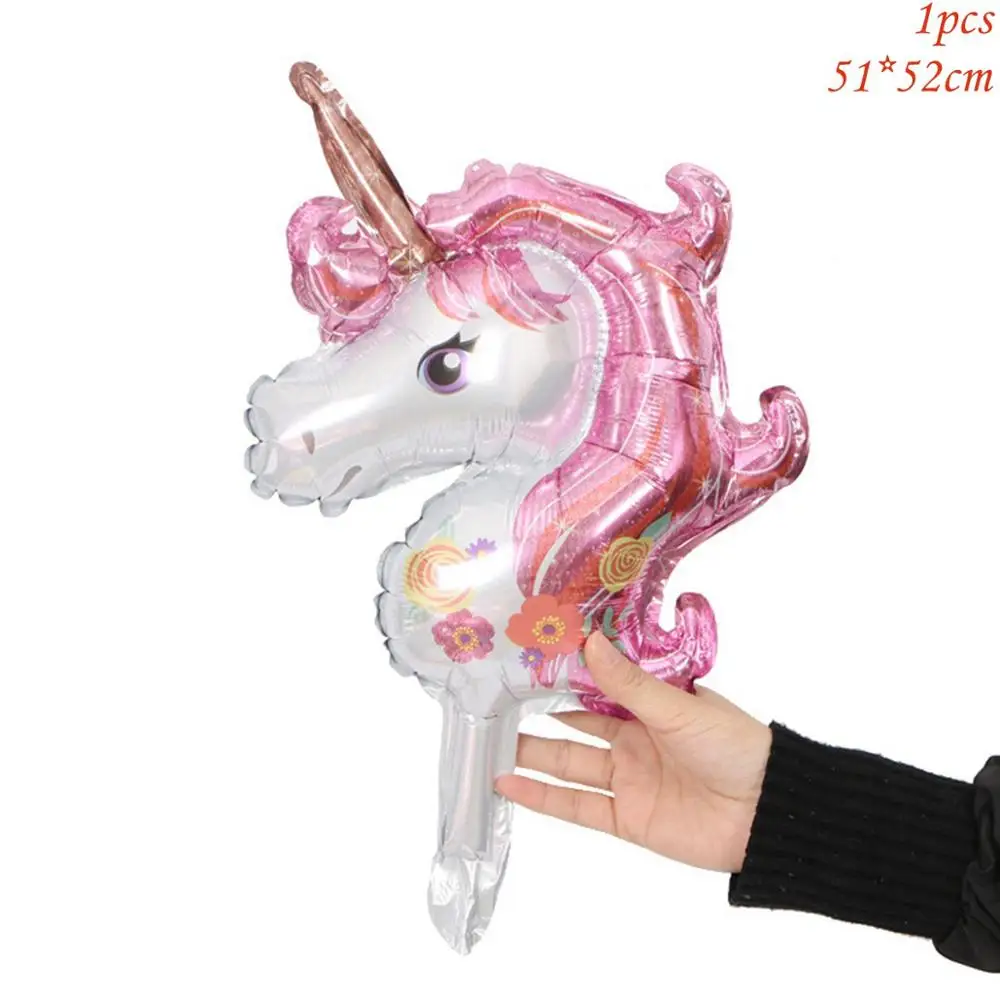 Foil Balloons 4 Taoup 57 см Радужный Единорог воздушный шар из фольги фигурки Единорог вечерние украшения Единорог воздушный шар на день рождения вечерние сувениры Baby Shower девочка мальчик - Цвет: Foil Balloons 4