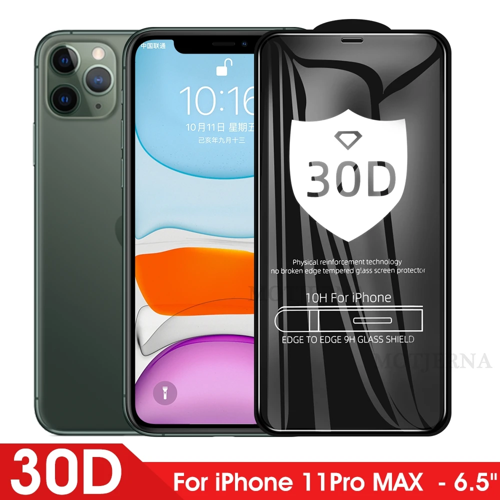 Закаленное стекло для iPhone защитное с полным покрытием и изогнутыми краями X XS Max