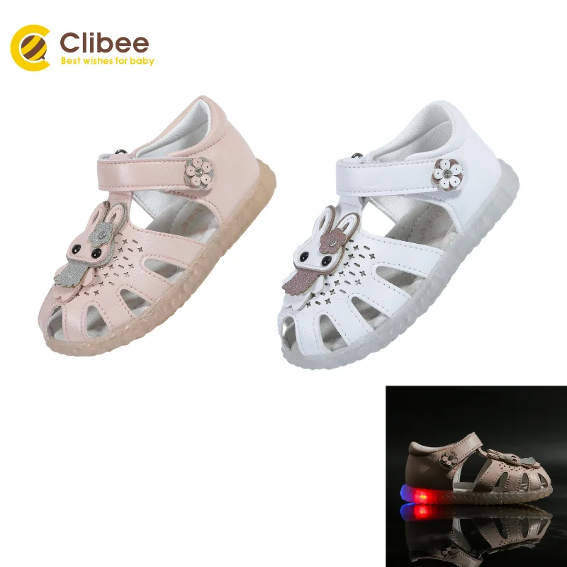 

CLIBEE Girls Sandals Kids Jelly Sandals with LED Light Children's Summer Sandals Toddler Baby Girl's Soft Sole Shoes