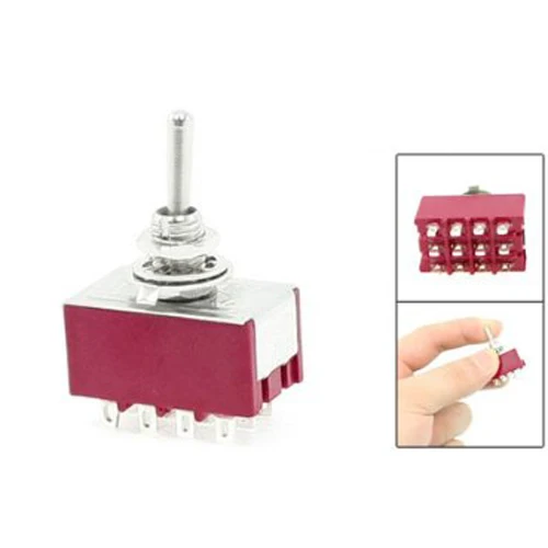 Промо-акция! 6A/125VAC 2A/250VAC 12 штепселный 4PDT Вкл/на 2 Позиции мини MTS-402 тумблер |